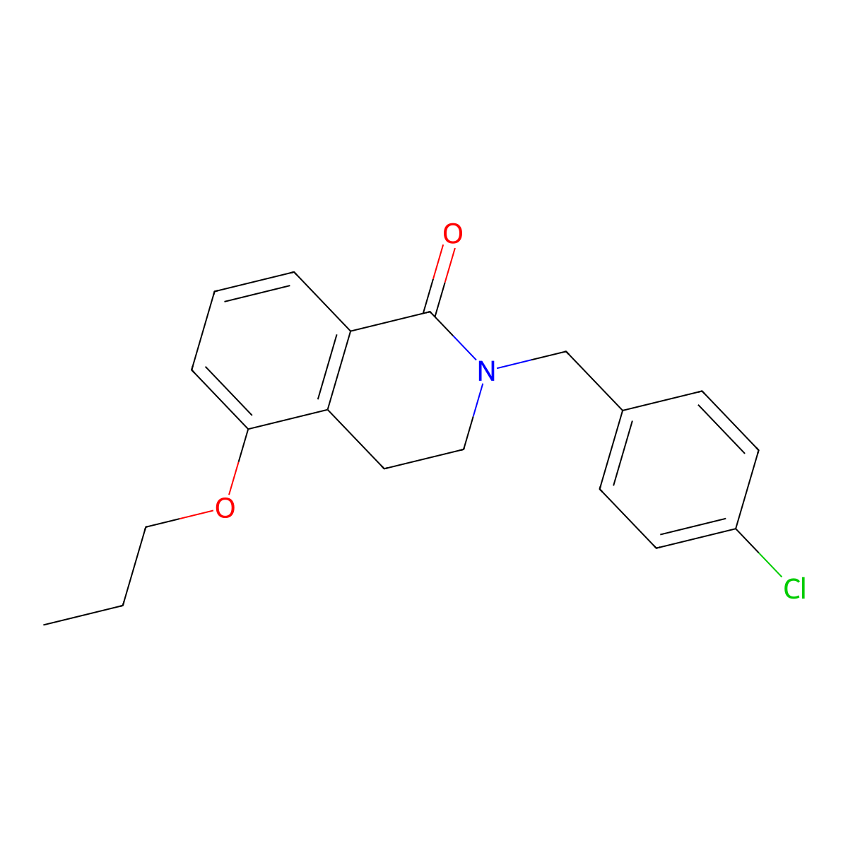 2-(4-chlorobenzyl)-5-propoxy-3,4-dihydroisoquinolin-1(2H)-one molecular structure, CAS 850906-42-2