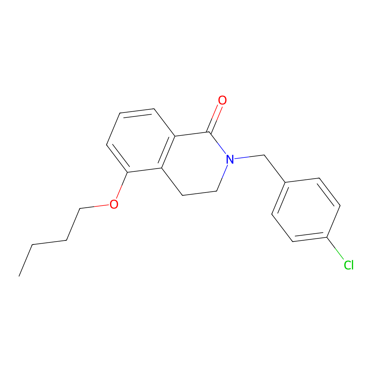 5-butoxy-2-(4-chlorobenzyl)-3,4-dihydroisoquinolin-1(2H)-one molecular structure, CAS 850906-43-3