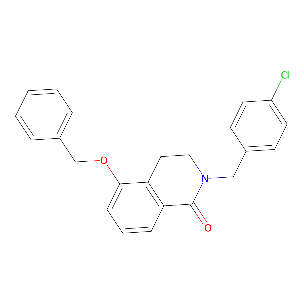 2-[(4-Chlorophenyl)methyl]-5-phenylmethoxy-3,4-dihydroisoquinolin-1-one molecular structure, CAS 850906-45-5