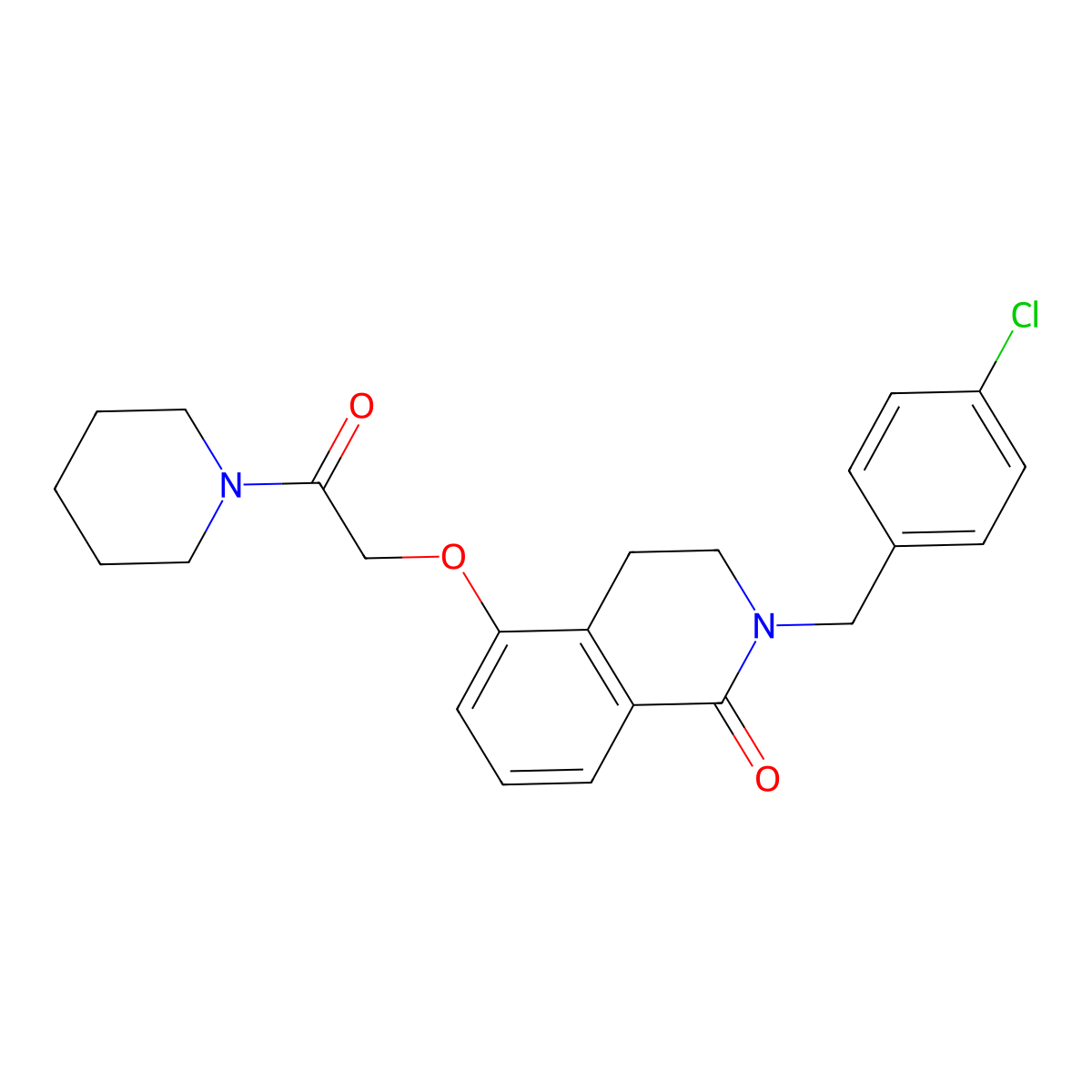 2-(4-chlorobenzyl)-5-(2-oxo-2-(piperidin-1-yl)ethoxy)-3,4-dihydroisoquinolin-1(2H)-one molecular structure, CAS 850906-55-7