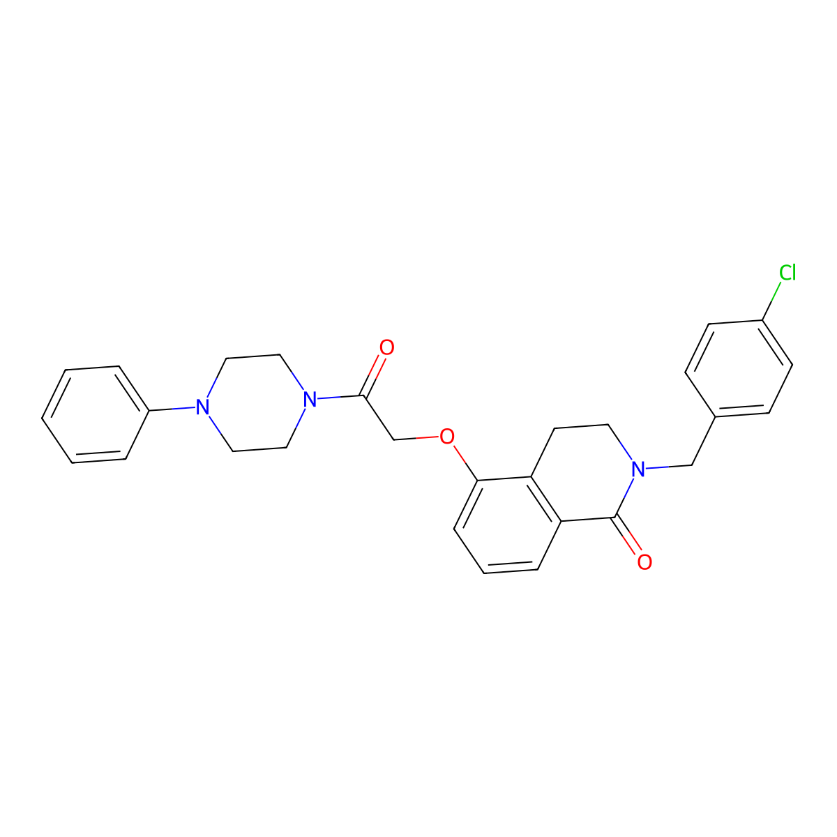 2-[(4-Chlorophenyl)methyl]-5-[2-oxo-2-(4-phenylpiperazin-1-yl)ethoxy]-3,4-dihydroisoquinolin-1-one molecular structure, CAS 850906-58-0
