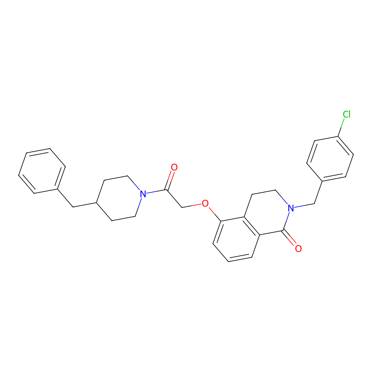 5-(2-(4-benzylpiperidin-1-yl)-2-oxoethoxy)-2-(4-chlorobenzyl)-3,4-dihydroisoquinolin-1(2H)-one molecular structure, CAS 850906-60-4