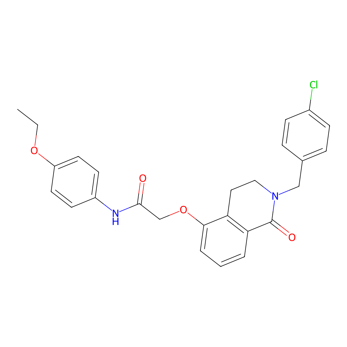 2-[[2-[(4-chlorophenyl)methyl]-1-oxo-3,4-dihydroisoquinolin-5-yl]oxy]-N-(4-ethoxyphenyl)acetamide molecular structure, CAS 850906-69-3