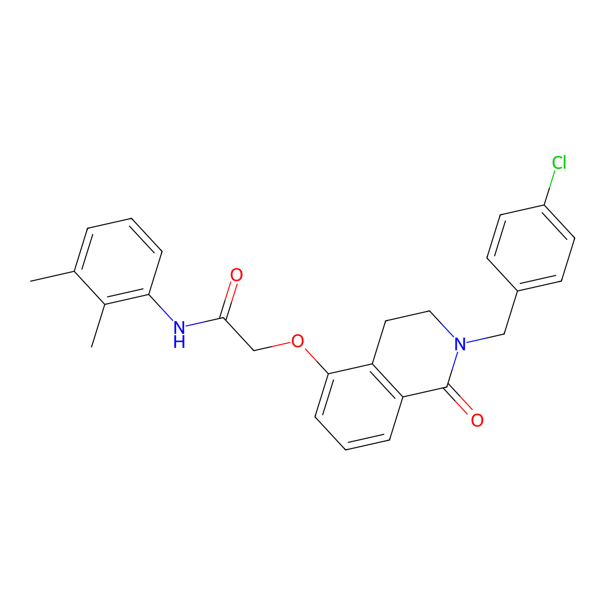 2-((2-(4-chlorobenzyl)-1-oxo-1,2,3,4-tetrahydroisoquinolin-5-yl)oxy)-N-(2,3-dimethylphenyl)acetamide molecular structure, CAS 850906-72-8