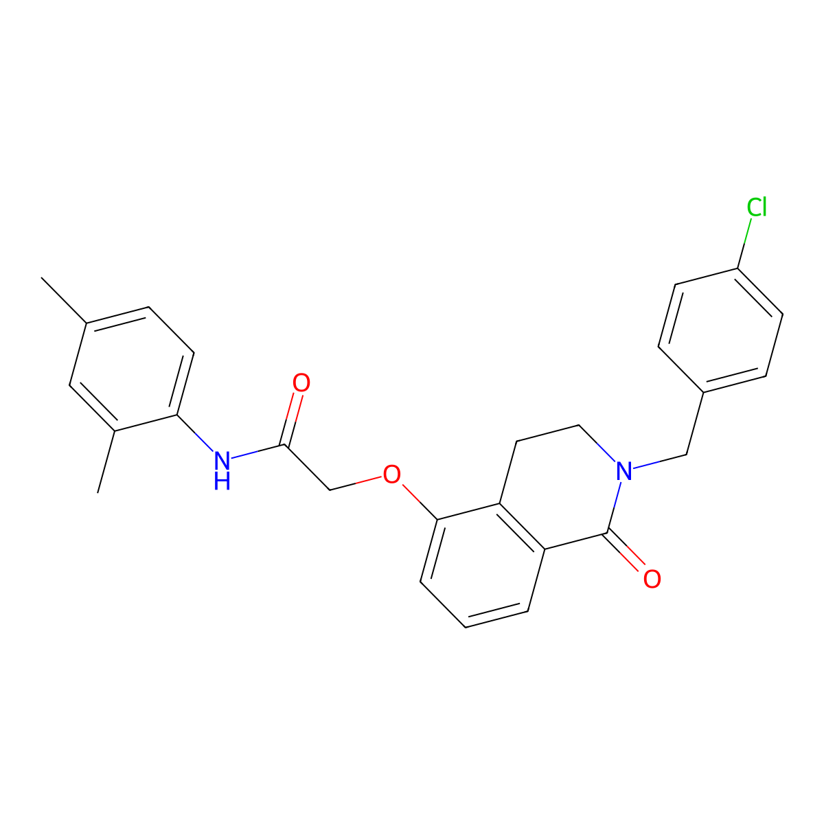 2-((2-(4-chlorobenzyl)-1-oxo-1,2,3,4-tetrahydroisoquinolin-5-yl)oxy)-N-(2,4-dimethylphenyl)acetamide molecular structure, CAS 850906-74-0