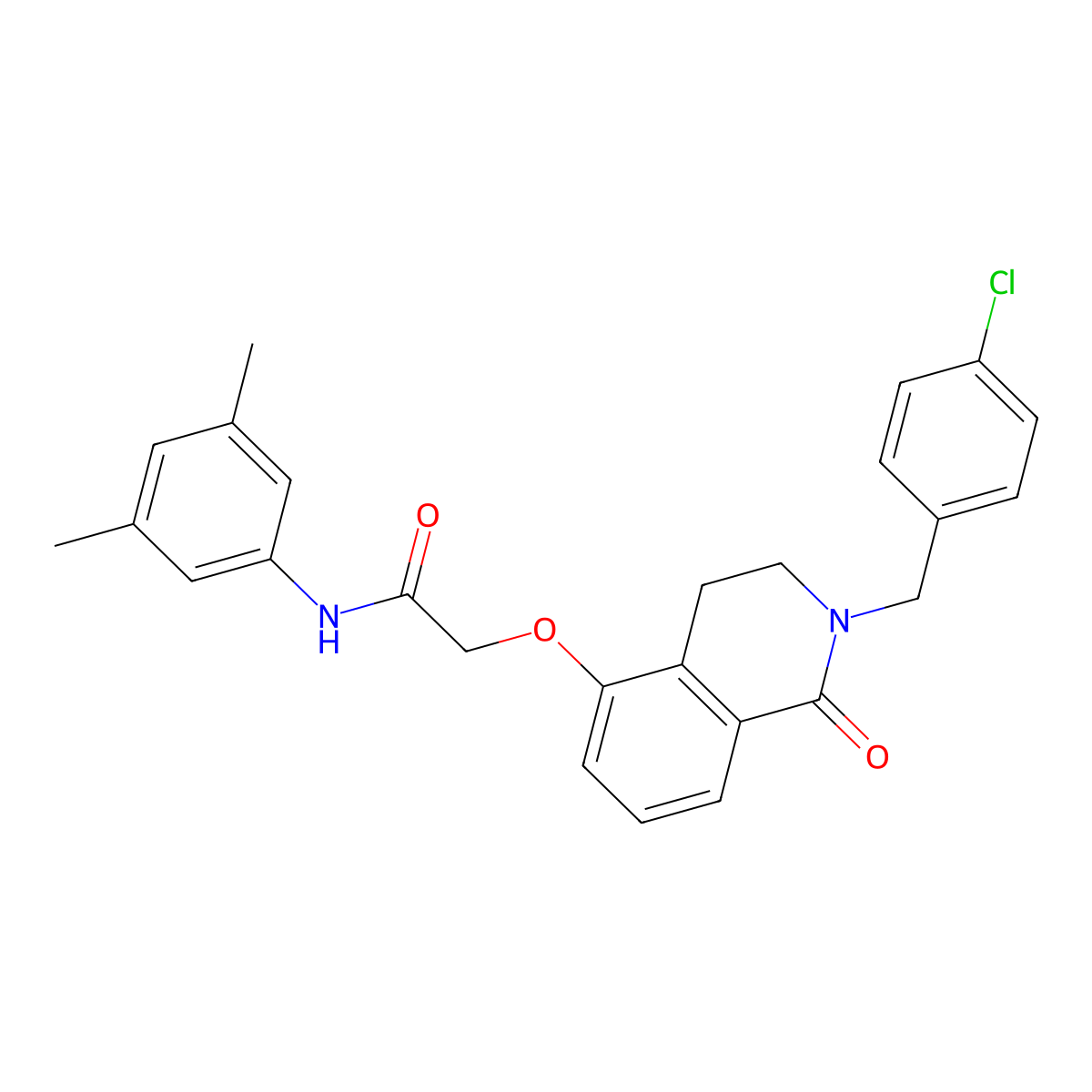 2-((2-(4-chlorobenzyl)-1-oxo-1,2,3,4-tetrahydroisoquinolin-5-yl)oxy)-N-(3,5-dimethylphenyl)acetamide molecular structure, CAS 850906-79-5