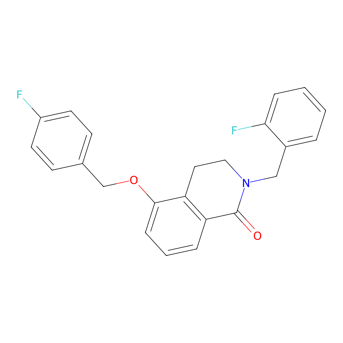 2-(2-fluorobenzyl)-5-((4-fluorobenzyl)oxy)-3,4-dihydroisoquinolin-1(2H)-one molecular structure, CAS 850906-89-7