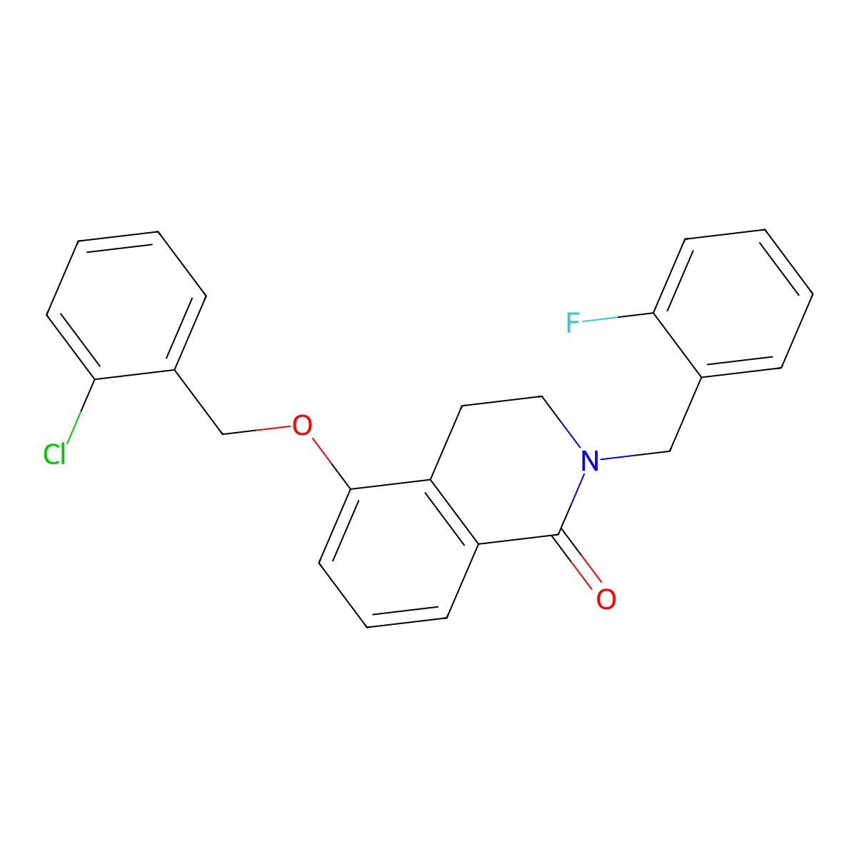 5-((2-chlorobenzyl)oxy)-2-(2-fluorobenzyl)-3,4-dihydroisoquinolin-1(2H)-one molecular structure, CAS 850906-91-1