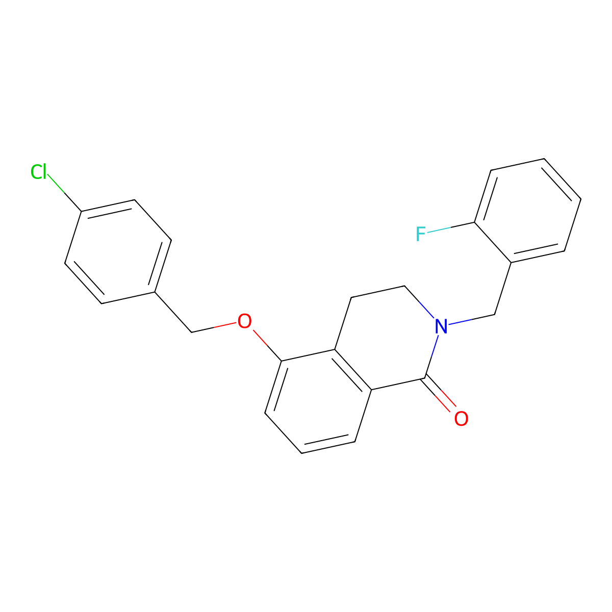 5-((4-chlorobenzyl)oxy)-2-(2-fluorobenzyl)-3,4-dihydroisoquinolin-1(2H)-one molecular structure, CAS 850906-92-2