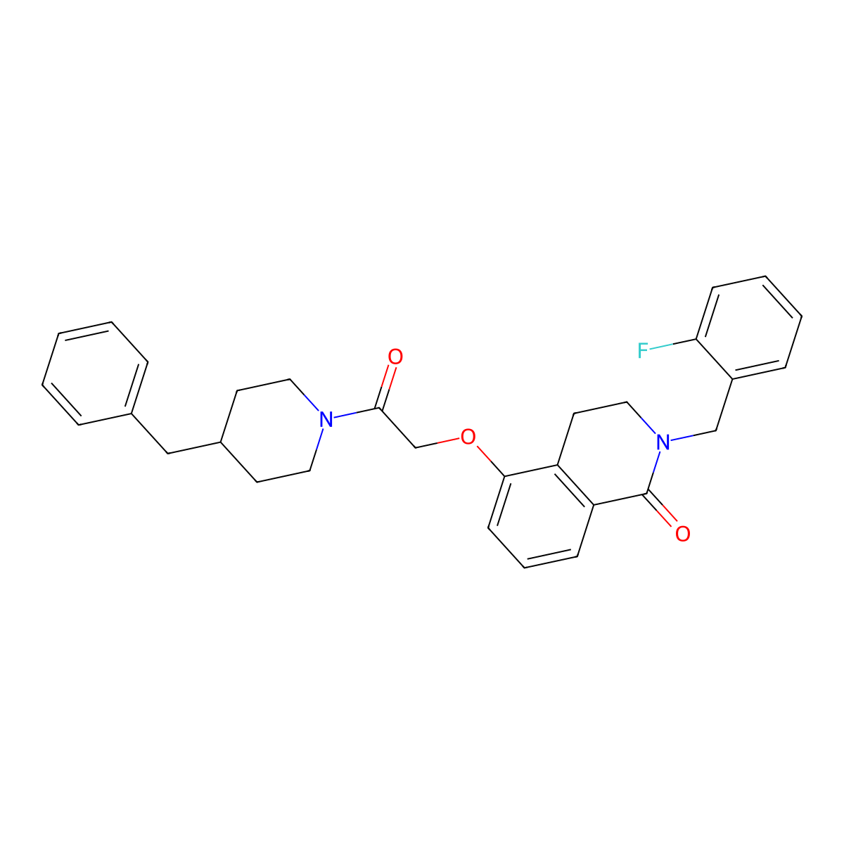 5-(2-(4-benzylpiperidin-1-yl)-2-oxoethoxy)-2-(2-fluorobenzyl)-3,4-dihydroisoquinolin-1(2H)-one molecular structure, CAS 850907-00-5