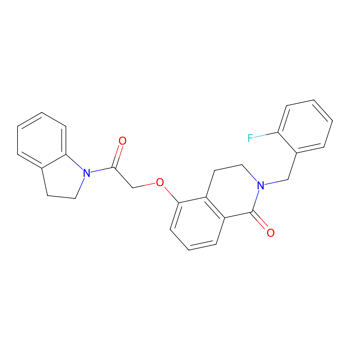 2-(2-fluorobenzyl)-5-(2-(indolin-1-yl)-2-oxoethoxy)-3,4-dihydroisoquinolin-1(2H)-one molecular structure, CAS 850907-02-7