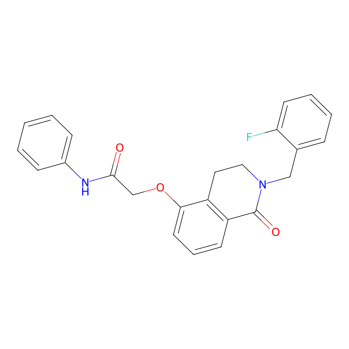 2-[[2-[(2-fluorophenyl)methyl]-1-oxo-3,4-dihydroisoquinolin-5-yl]oxy]-N-phenylacetamide molecular structure, CAS 850907-04-9