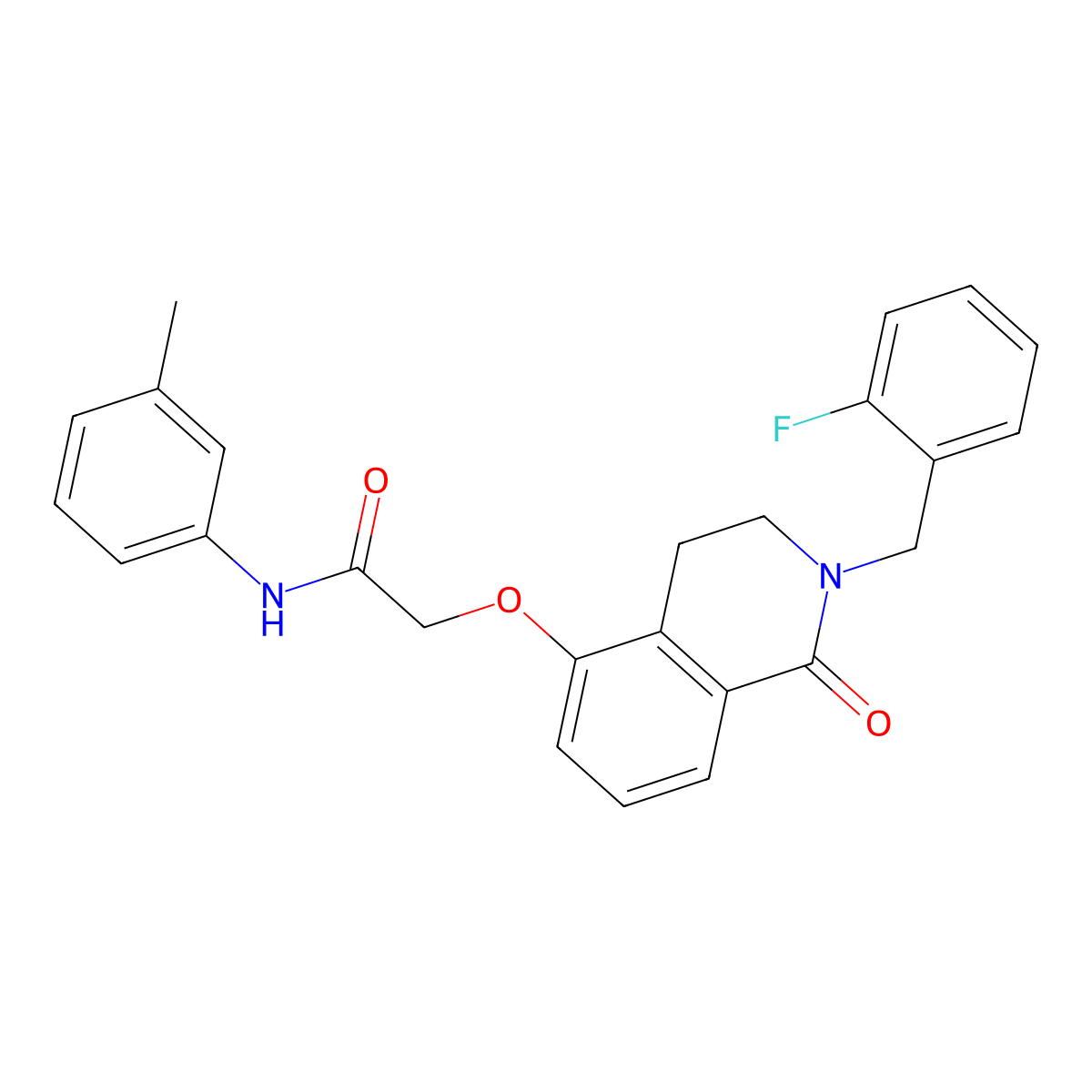 2-[[2-[(2-fluorophenyl)methyl]-1-oxo-3,4-dihydroisoquinolin-5-yl]oxy]-N-(3-methylphenyl)acetamide molecular structure, CAS 850907-05-0