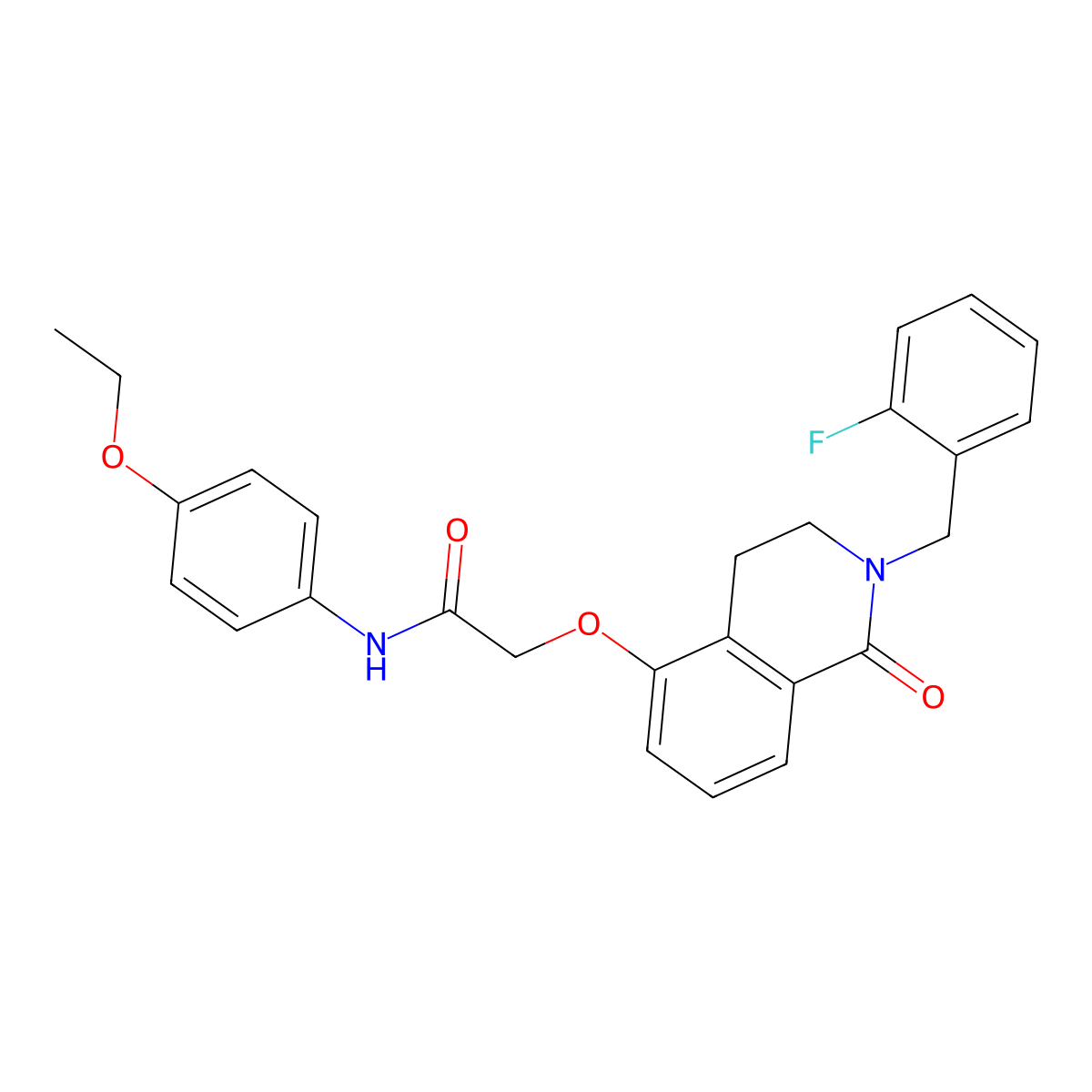 N-(4-ethoxyphenyl)-2-[[2-[(2-fluorophenyl)methyl]-1-oxo-3,4-dihydroisoquinolin-5-yl]oxy]acetamide molecular structure, CAS 850907-09-4
