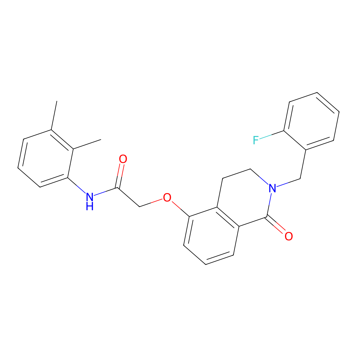 N-(2,3-dimethylphenyl)-2-((2-(2-fluorobenzyl)-1-oxo-1,2,3,4-tetrahydroisoquinolin-5-yl)oxy)acetamide molecular structure, CAS 850907-12-9