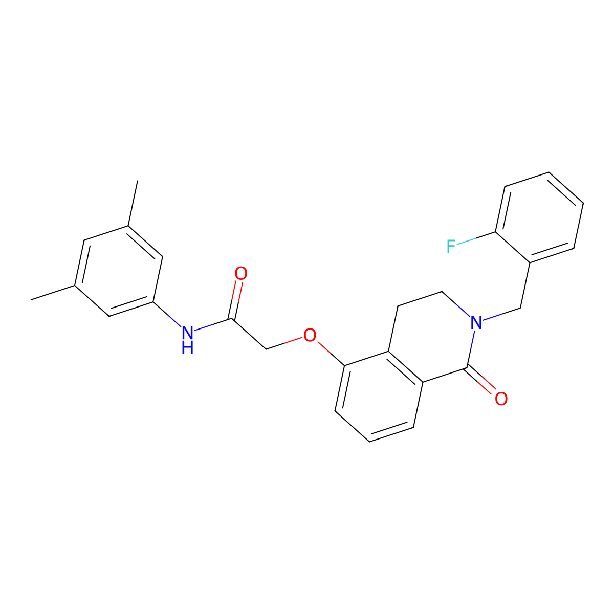 N-(3,5-dimethylphenyl)-2-[[2-[(2-fluorophenyl)methyl]-1-oxo-3,4-dihydroisoquinolin-5-yl]oxy]acetamide molecular structure, CAS 850907-19-6