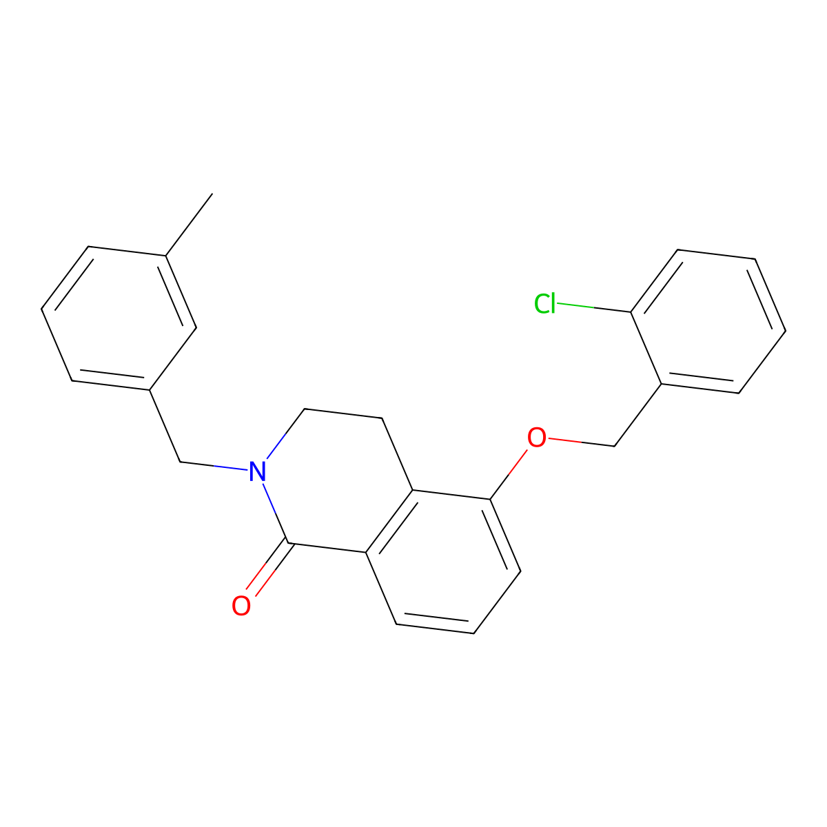 5-((2-chlorobenzyl)oxy)-2-(3-methylbenzyl)-3,4-dihydroisoquinolin-1(2H)-one molecular structure, CAS 850907-31-2