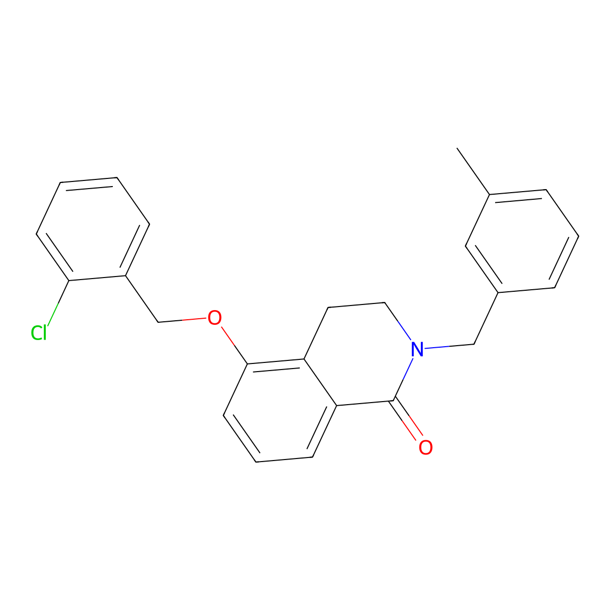 5-((2-chlorobenzyl)oxy)-2-(3-methylbenzyl)-3,4-dihydroisoquinolin-1(2H)-one molecular structure, CAS 850907-31-2