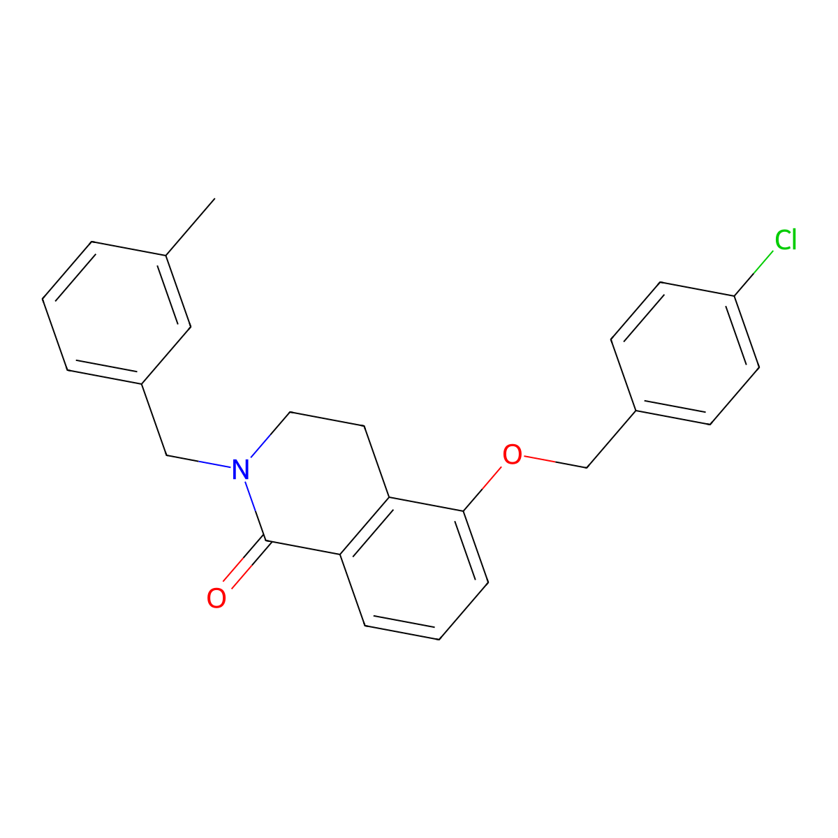 5-((4-chlorobenzyl)oxy)-2-(3-methylbenzyl)-3,4-dihydroisoquinolin-1(2H)-one molecular structure, CAS 850907-32-3