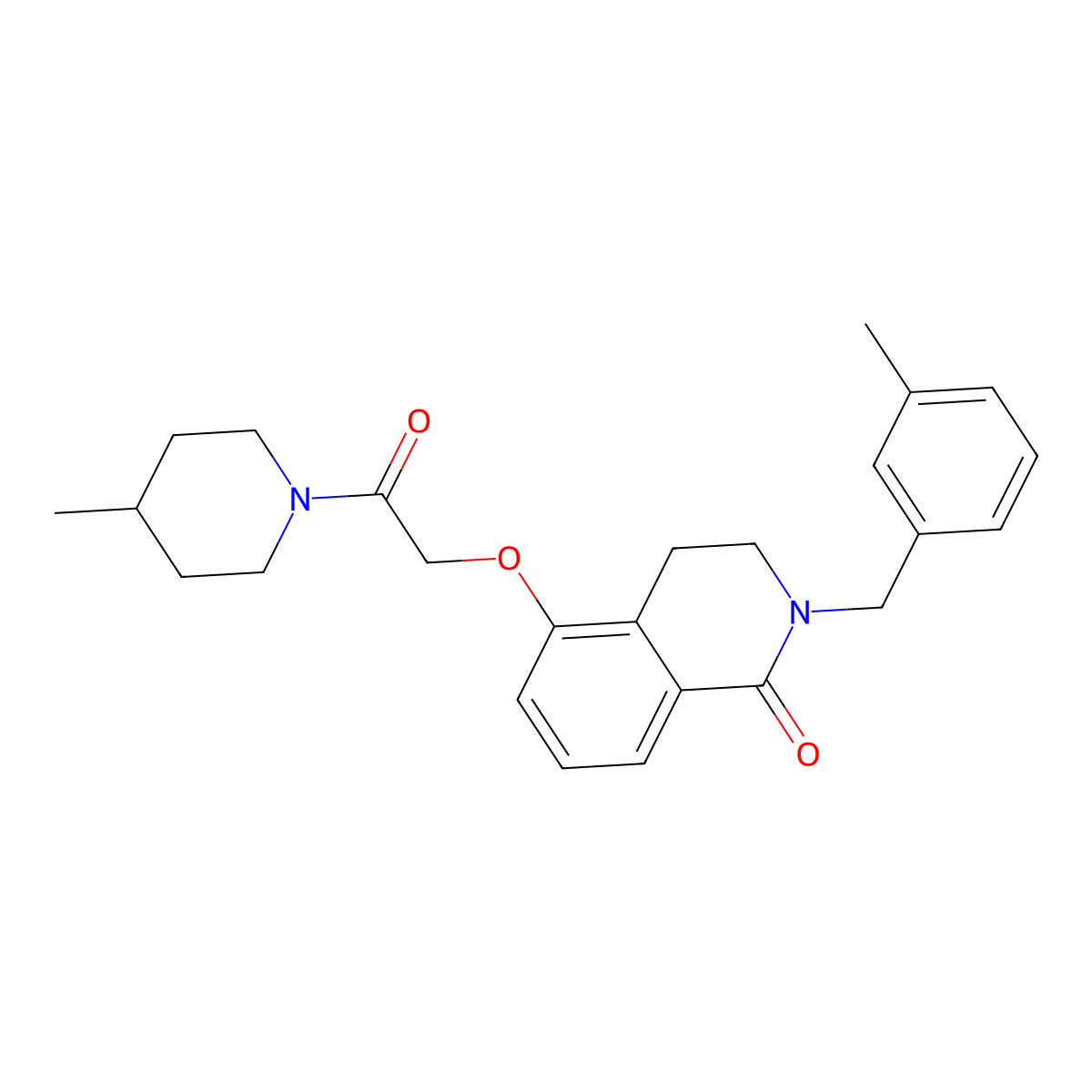 2-(3-methylbenzyl)-5-(2-(4-methylpiperidin-1-yl)-2-oxoethoxy)-3,4-dihydroisoquinolin-1(2H)-one molecular structure, CAS 850907-35-6