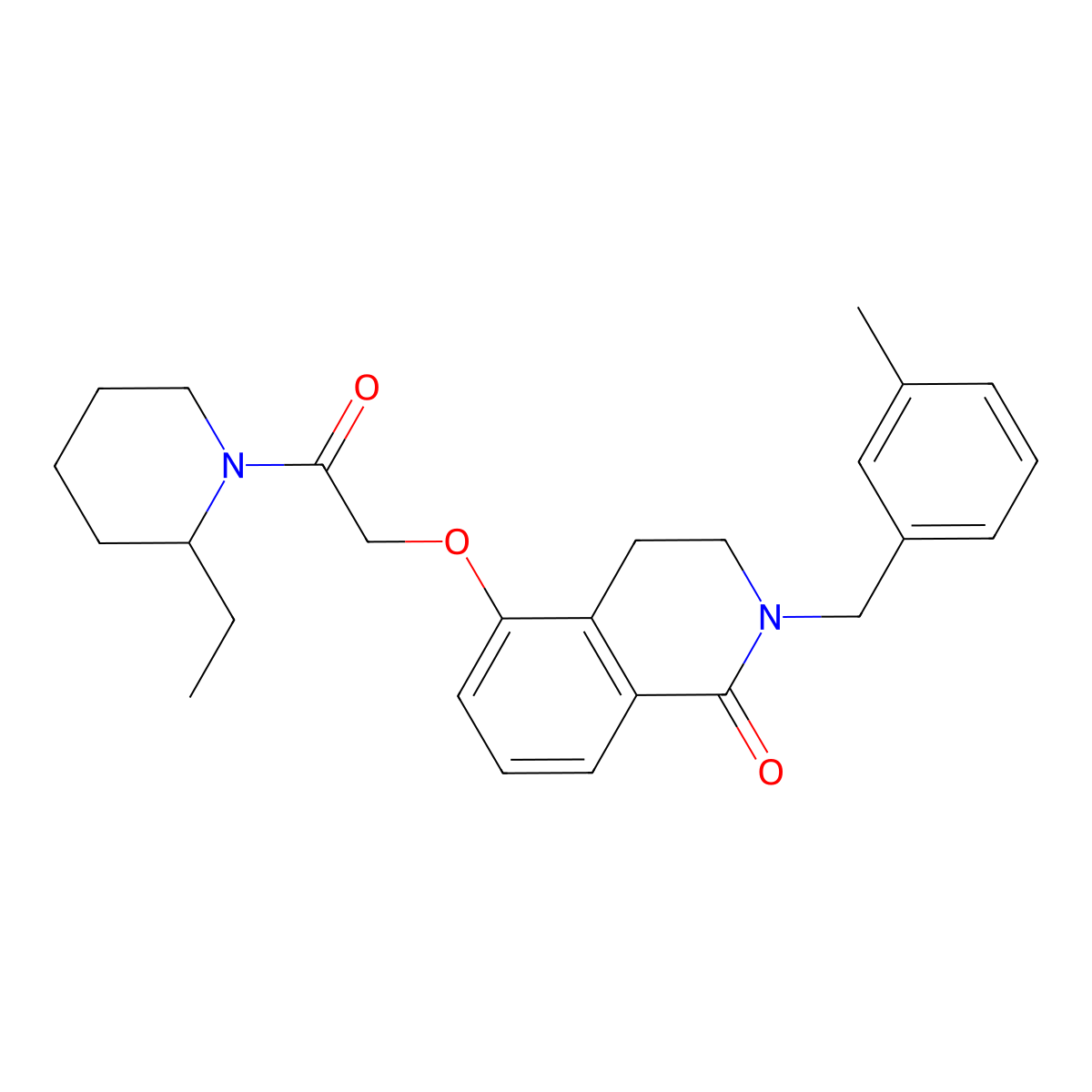 5-(2-(2-ethylpiperidin-1-yl)-2-oxoethoxy)-2-(3-methylbenzyl)-3,4-dihydroisoquinolin-1(2H)-one molecular structure, CAS 850907-36-7