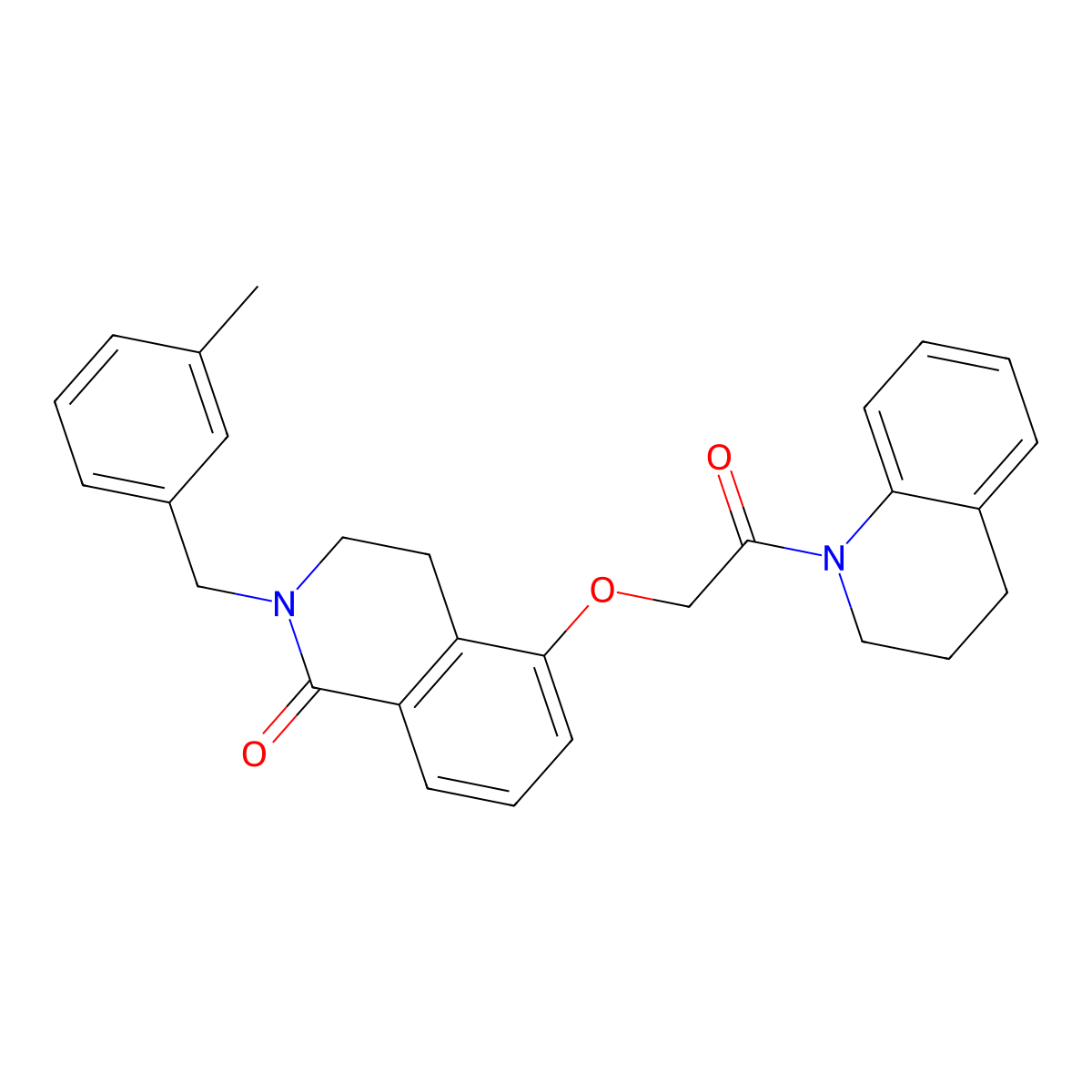 5-[2-(3,4-dihydro-2H-quinolin-1-yl)-2-oxoethoxy]-2-[(3-methylphenyl)methyl]-3,4-dihydroisoquinolin-1-one molecular structure, CAS 850907-45-8