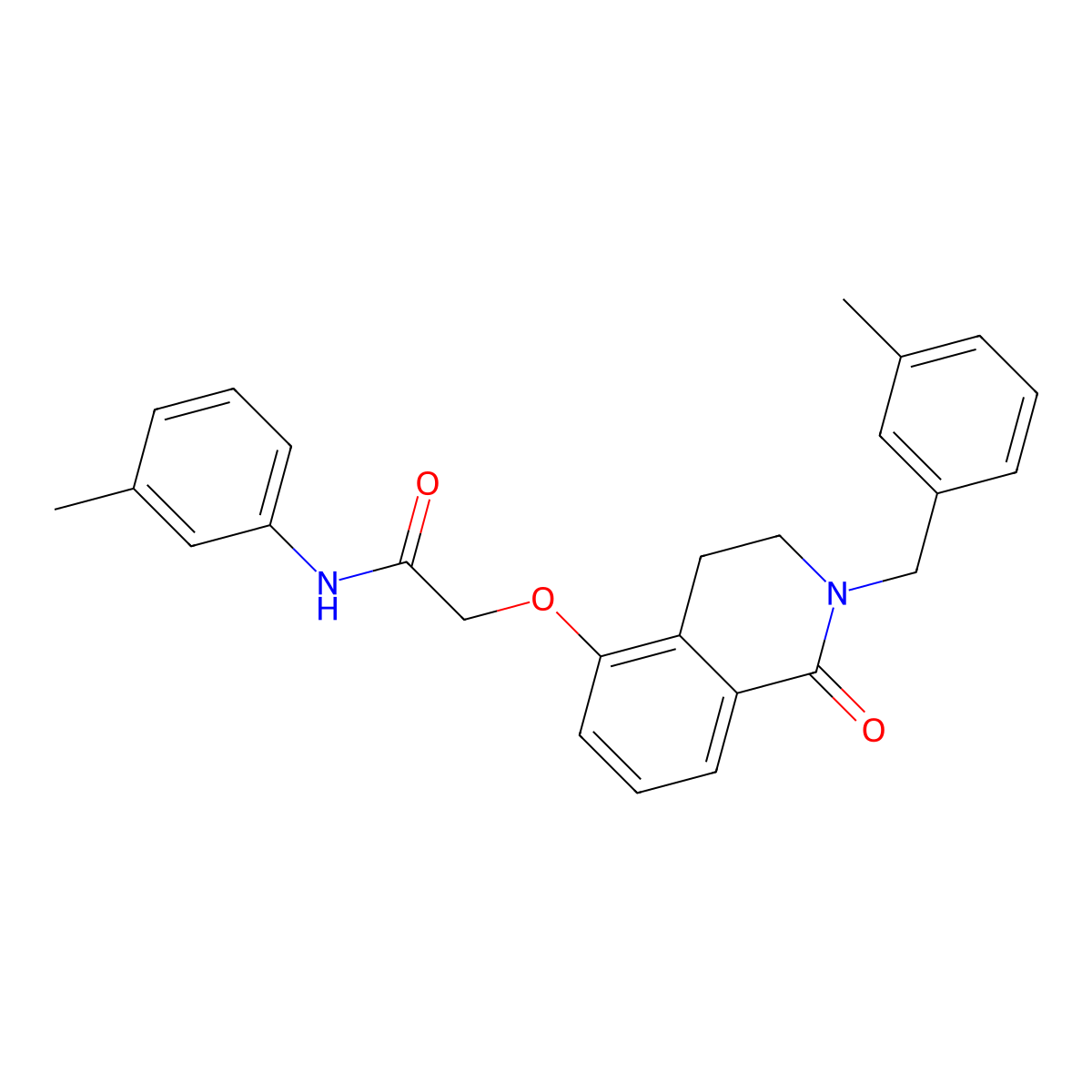 2-((2-(3-methylbenzyl)-1-oxo-1,2,3,4-tetrahydroisoquinolin-5-yl)oxy)-N-(m-tolyl)acetamide molecular structure, CAS 850907-47-0