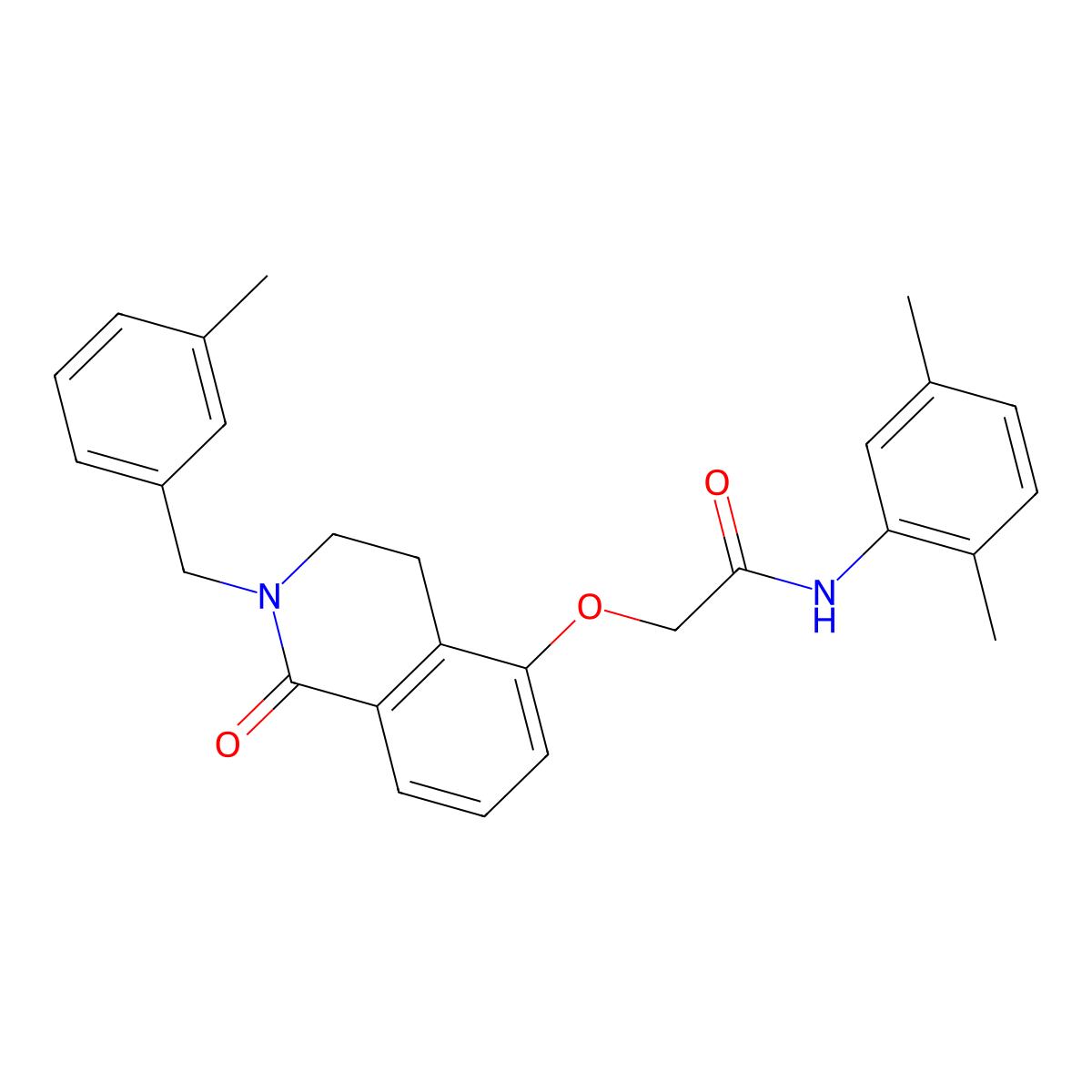 N-(2,5-dimethylphenyl)-2-((2-(3-methylbenzyl)-1-oxo-1,2,3,4-tetrahydroisoquinolin-5-yl)oxy)acetamide molecular structure, CAS 850907-53-8