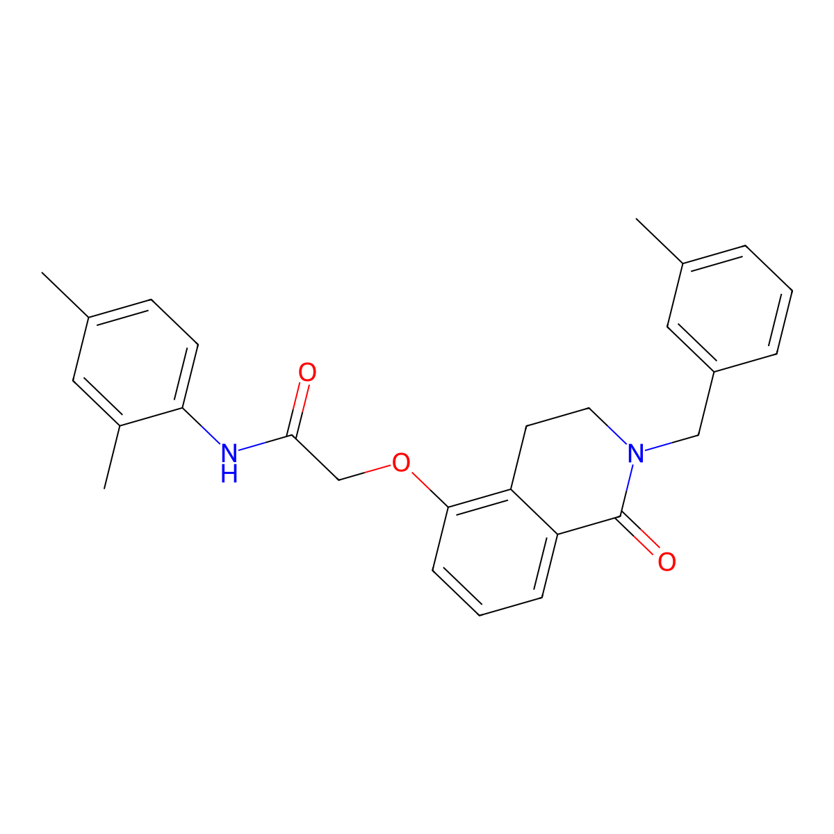 N-(2,4-dimethylphenyl)-2-[[2-[(3-methylphenyl)methyl]-1-oxo-3,4-dihydroisoquinolin-5-yl]oxy]acetamide molecular structure, CAS 850907-54-9