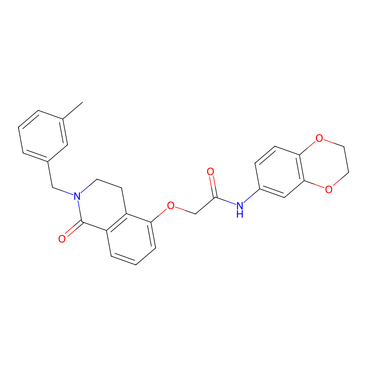 N-(2,3-dihydrobenzo[b][1,4]dioxin-6-yl)-2-((2-(3-methylbenzyl)-1-oxo-1,2,3,4-tetrahydroisoquinolin-5-yl)oxy)acetamide molecular structure, CAS 850907-56-1