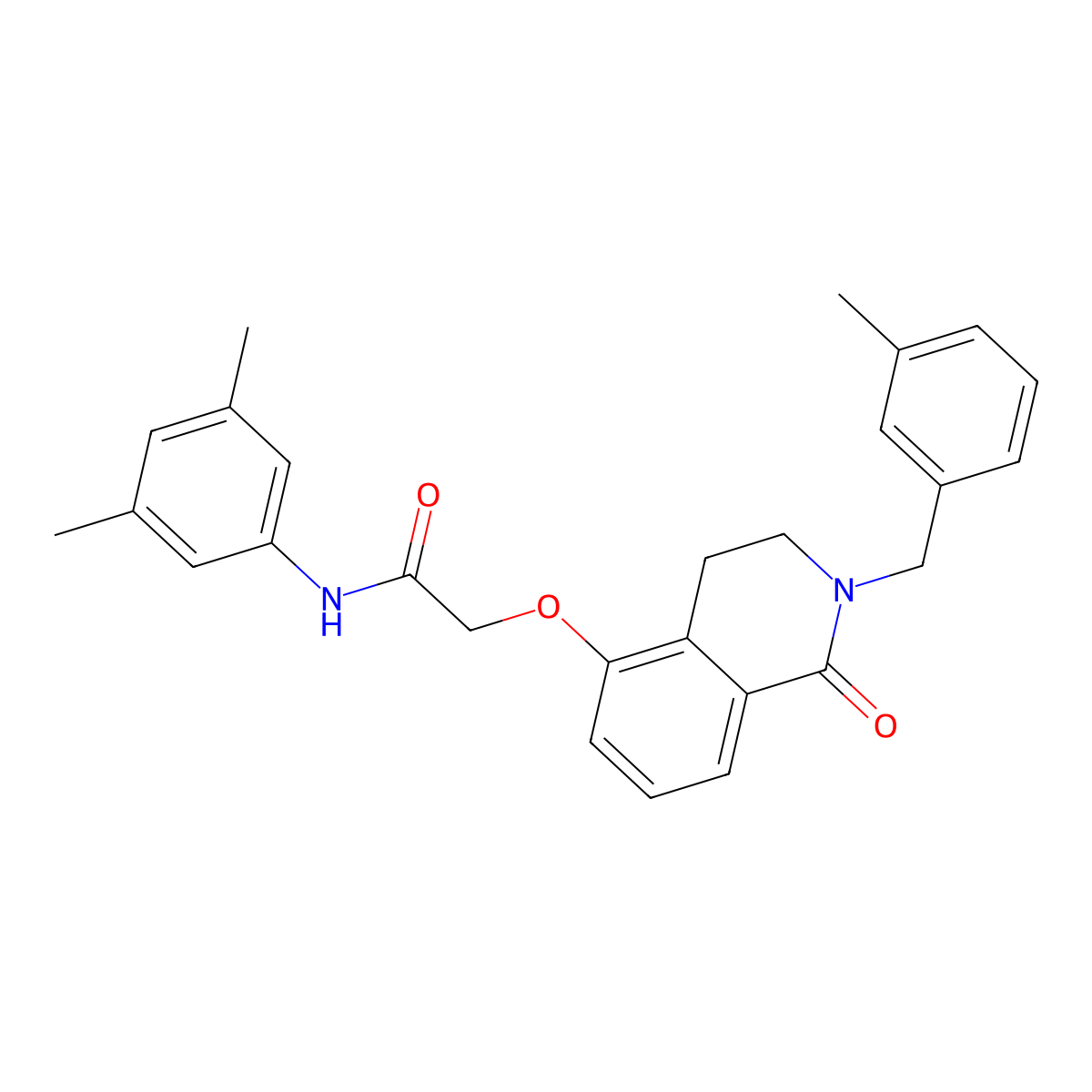 N-(3,5-dimethylphenyl)-2-[[2-[(3-methylphenyl)methyl]-1-oxo-3,4-dihydroisoquinolin-5-yl]oxy]acetamide molecular structure, CAS 850907-59-4