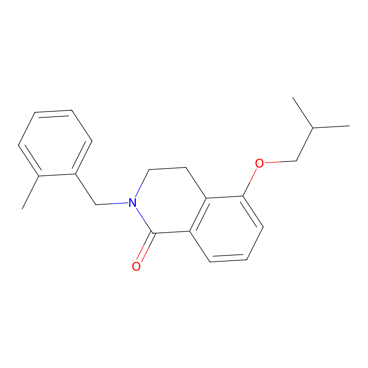5-isobutoxy-2-(2-methylbenzyl)-3,4-dihydroisoquinolin-1(2H)-one molecular structure, CAS 850907-68-5