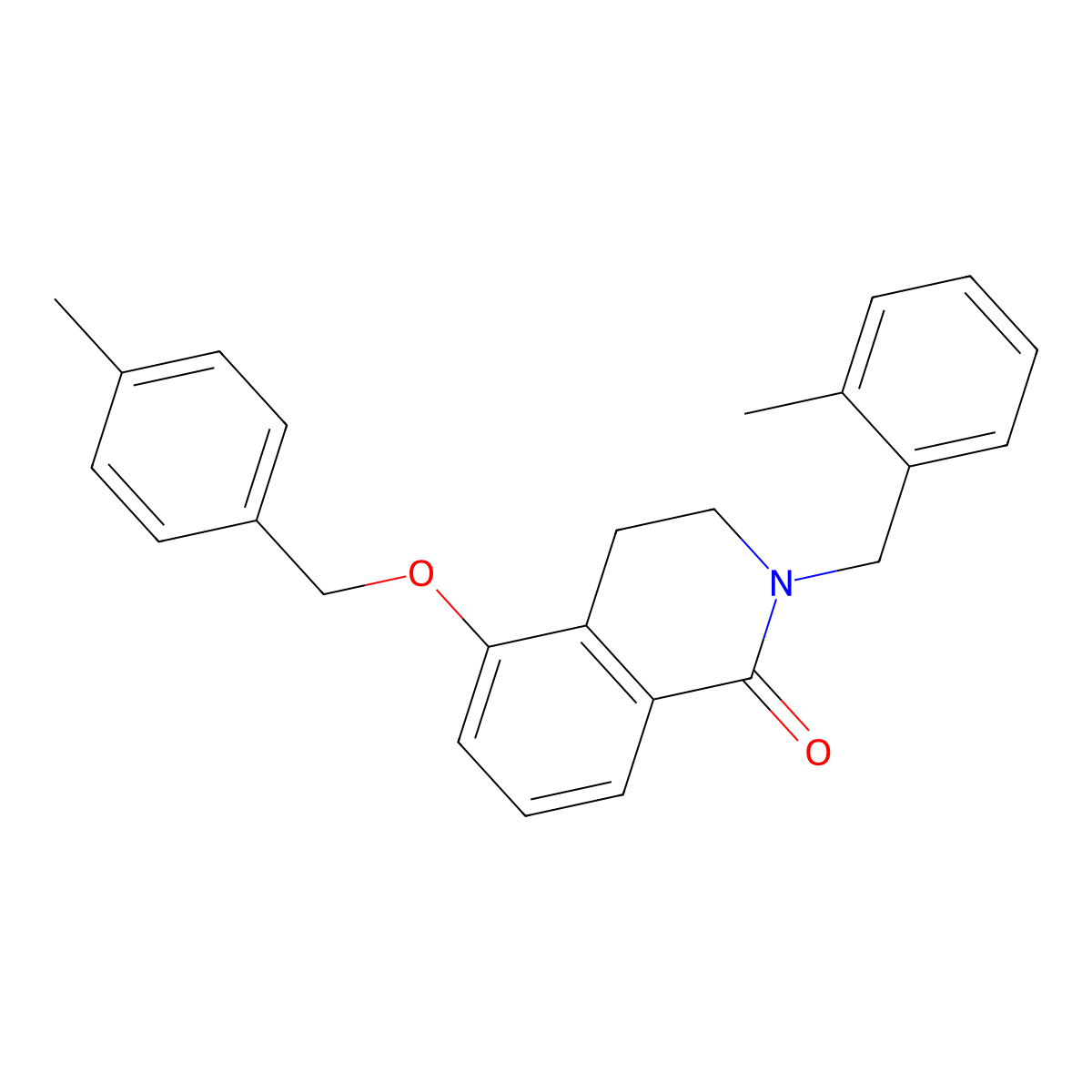2-(2-methylbenzyl)-5-((4-methylbenzyl)oxy)-3,4-dihydroisoquinolin-1(2H)-one molecular structure, CAS 850907-71-0