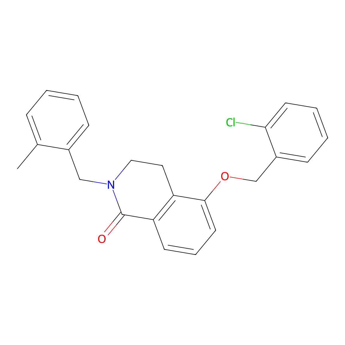 5-((2-chlorobenzyl)oxy)-2-(2-methylbenzyl)-3,4-dihydroisoquinolin-1(2H)-one molecular structure, CAS 850907-72-1