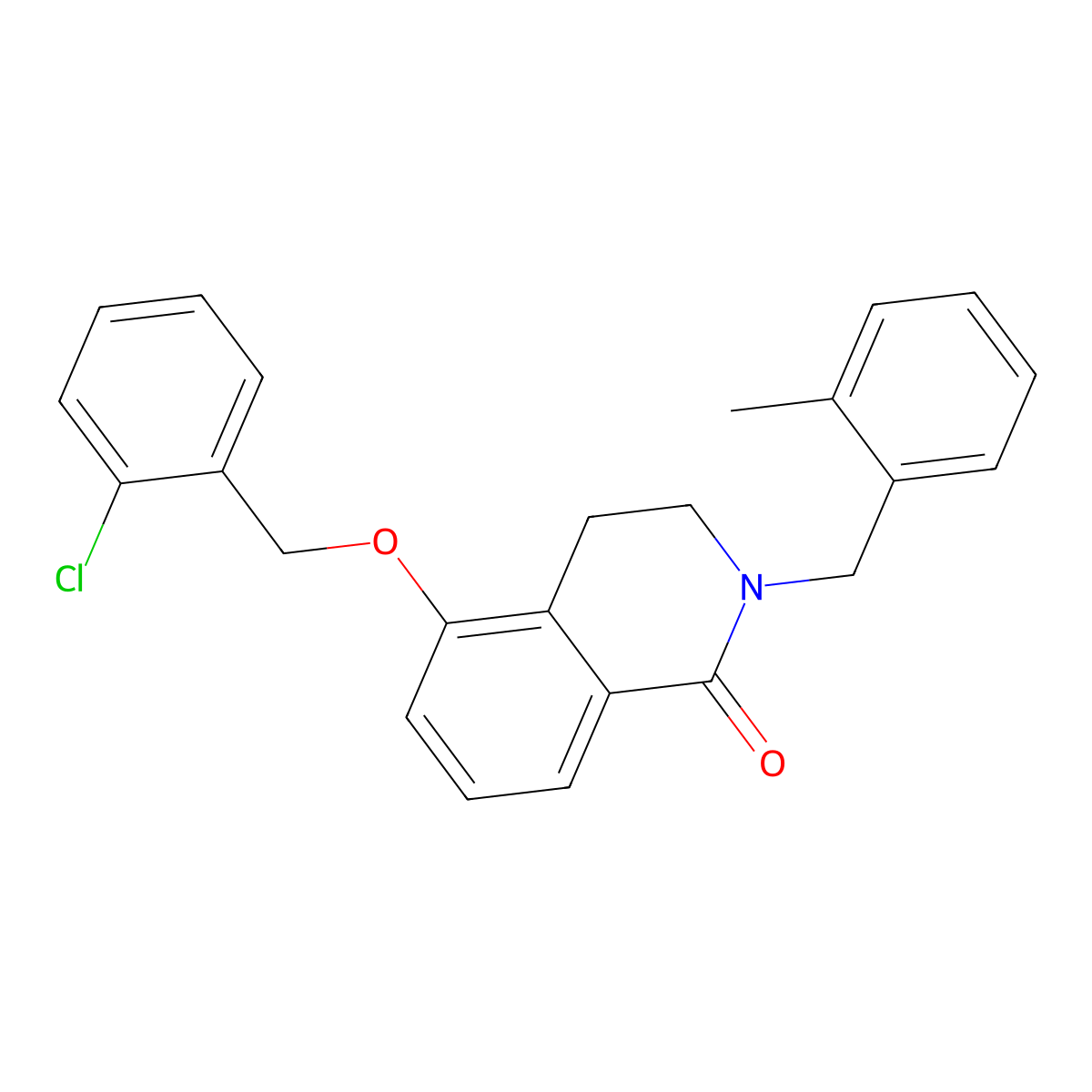 5-((2-chlorobenzyl)oxy)-2-(2-methylbenzyl)-3,4-dihydroisoquinolin-1(2H)-one molecular structure, CAS 850907-72-1