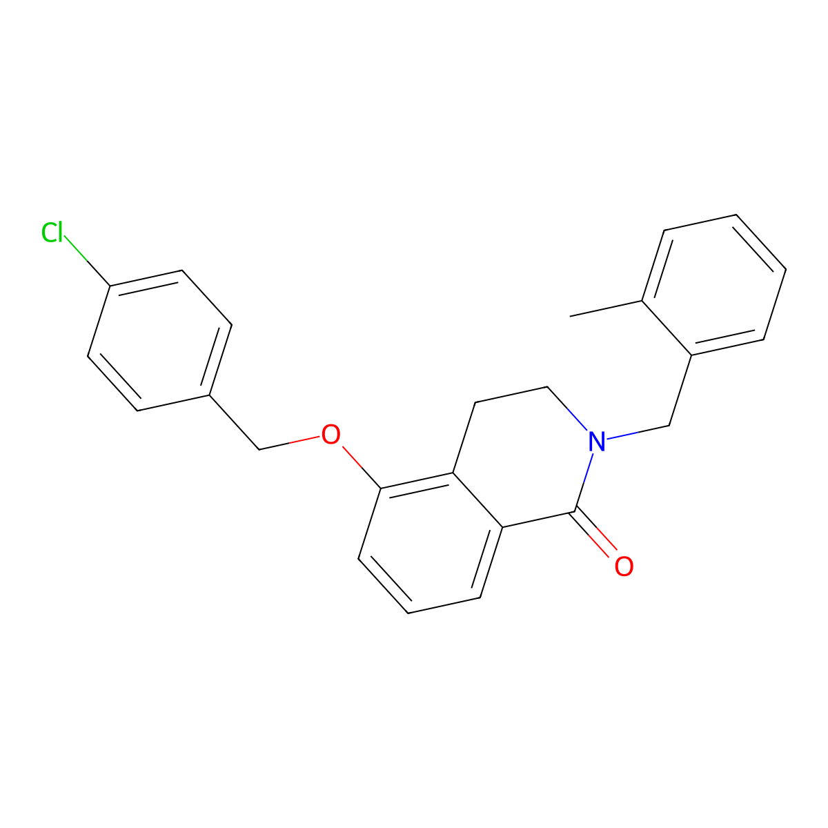 5-((4-chlorobenzyl)oxy)-2-(2-methylbenzyl)-3,4-dihydroisoquinolin-1(2H)-one molecular structure, CAS 850907-73-2