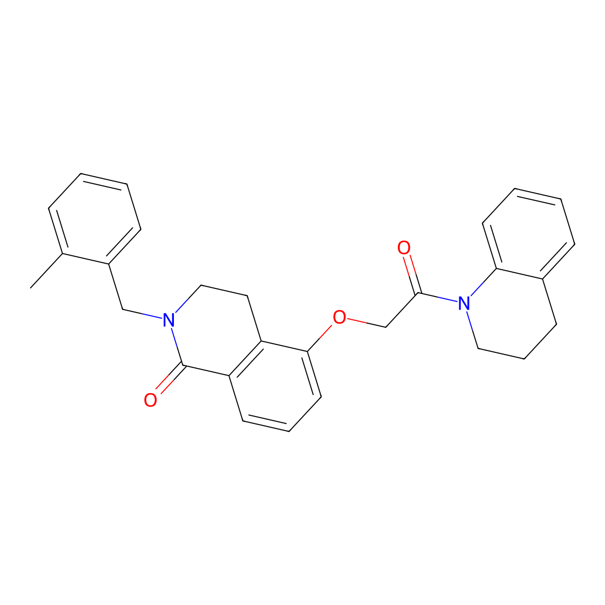 5-[2-(3,4-dihydro-2H-quinolin-1-yl)-2-oxoethoxy]-2-[(2-methylphenyl)methyl]-3,4-dihydroisoquinolin-1-one molecular structure, CAS 850907-85-6