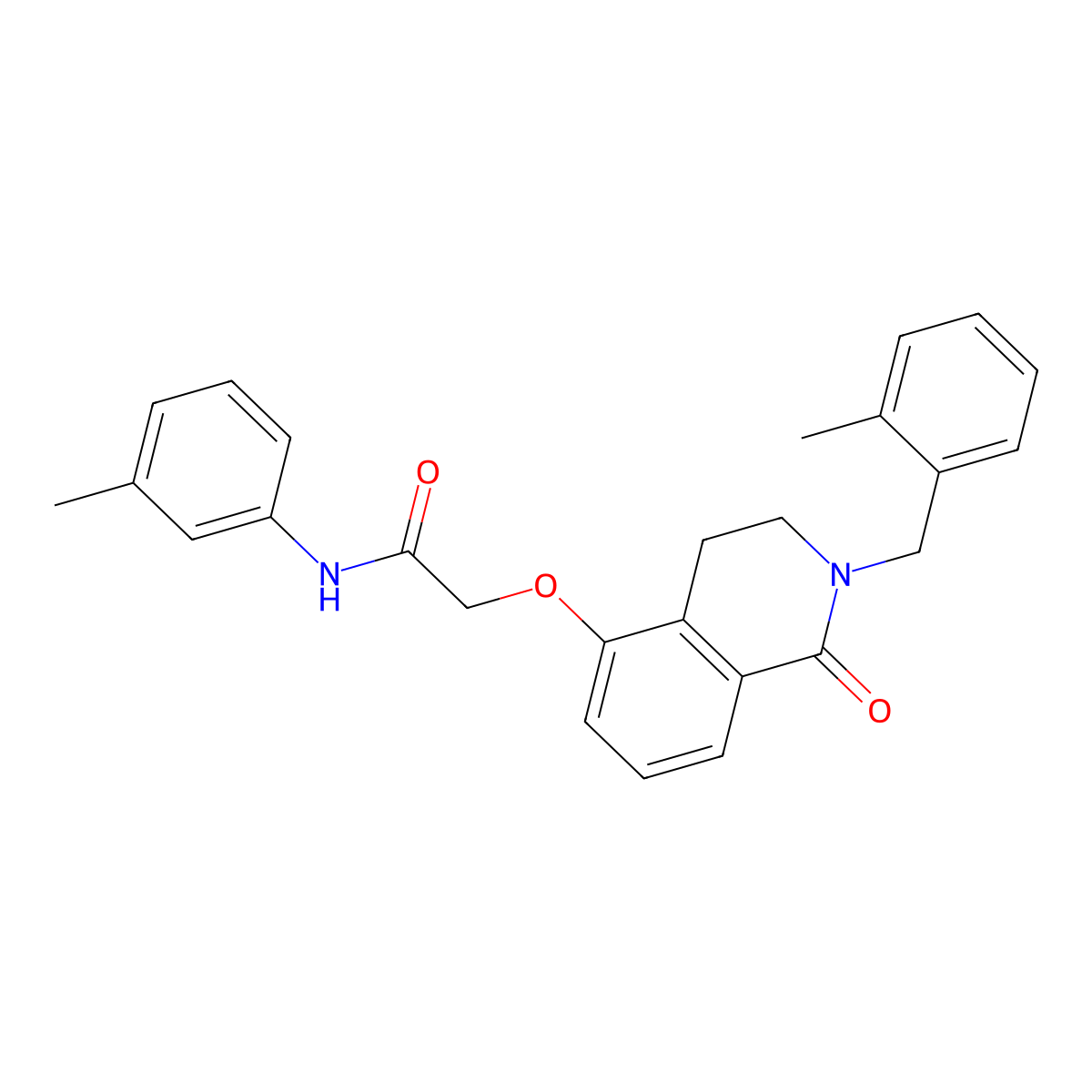 2-((2-(2-methylbenzyl)-1-oxo-1,2,3,4-tetrahydroisoquinolin-5-yl)oxy)-N-(m-tolyl)acetamide molecular structure, CAS 850907-87-8