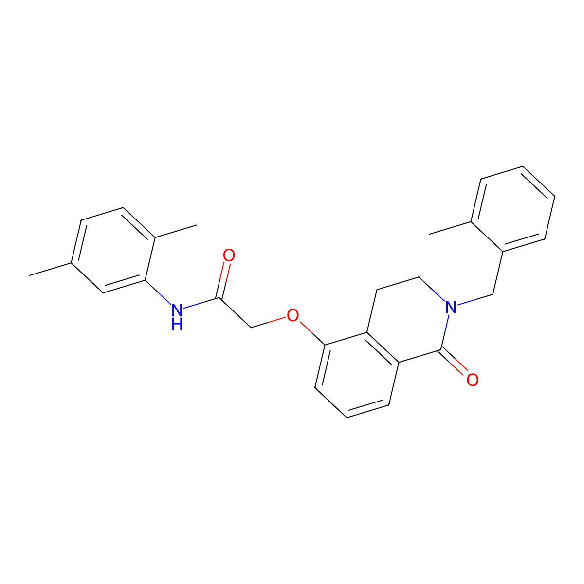 N-(2,5-dimethylphenyl)-2-[[2-[(2-methylphenyl)methyl]-1-oxo-3,4-dihydroisoquinolin-5-yl]oxy]acetamide molecular structure, CAS 850908-71-3