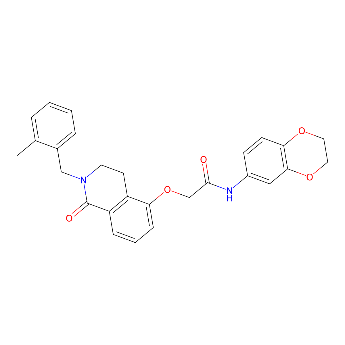 N-(2,3-dihydrobenzo[b][1,4]dioxin-6-yl)-2-((2-(2-methylbenzyl)-1-oxo-1,2,3,4-tetrahydroisoquinolin-5-yl)oxy)acetamide molecular structure, CAS 850908-73-5