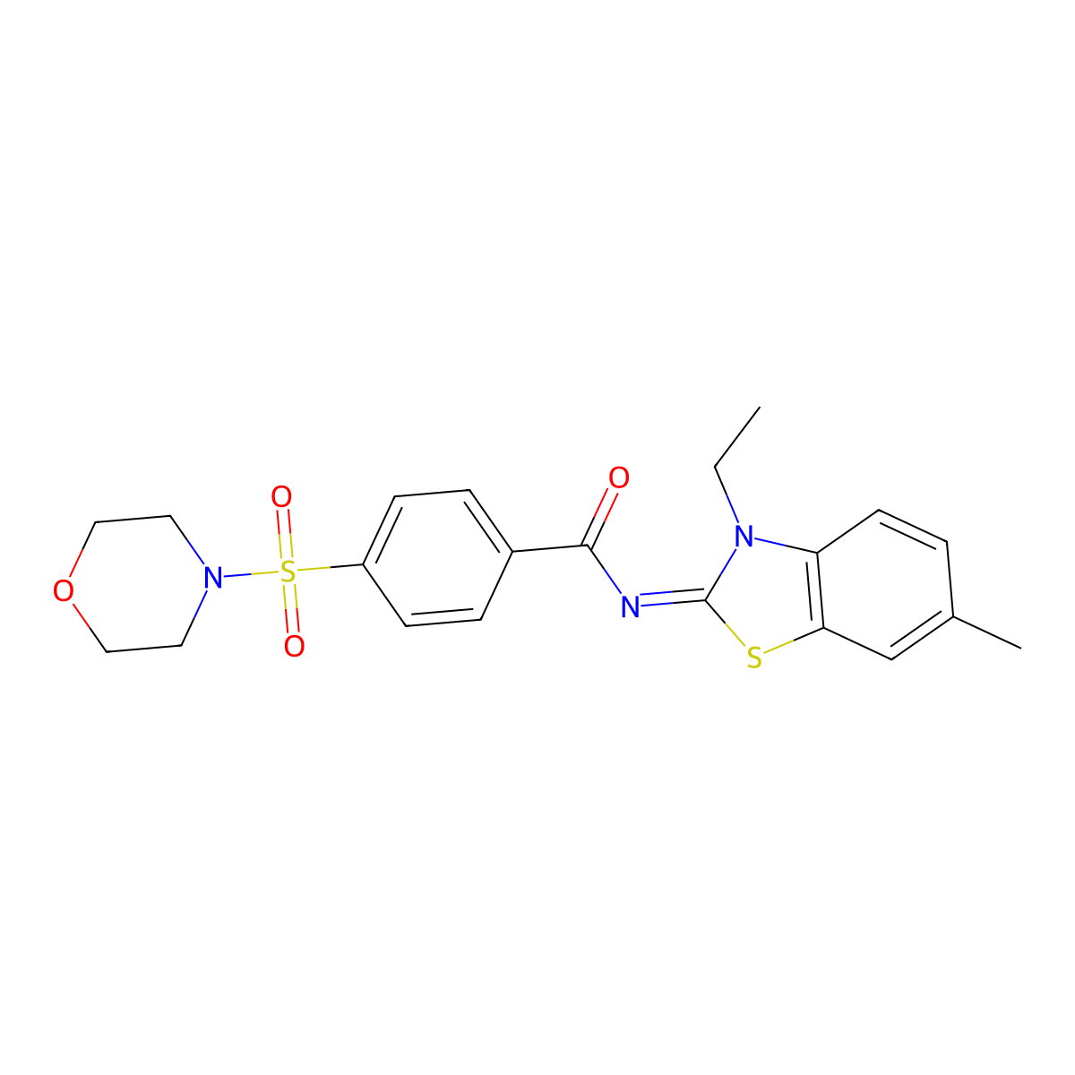 (E)-N-(3-ethyl-6-methylbenzo[d]thiazol-2(3H)-ylidene)-4-(morpholinosulfonyl)benzamide molecular structure, CAS 850909-00-1