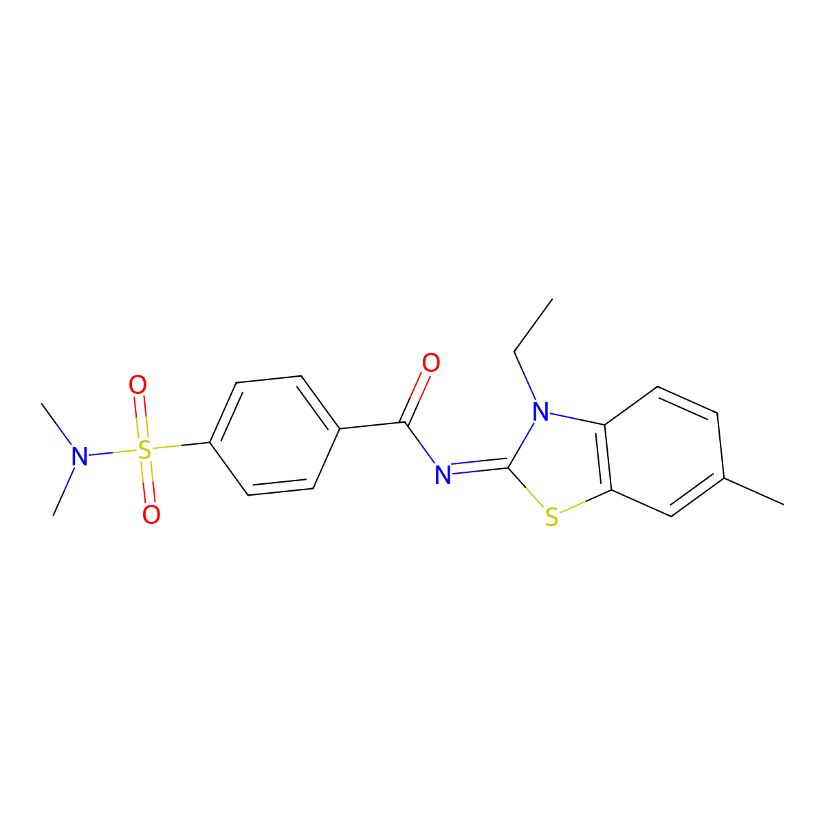(E)-4-(N,N-dimethylsulfamoyl)-N-(3-ethyl-6-methylbenzo[d]thiazol-2(3H)-ylidene)benzamide molecular structure, CAS 850909-02-3