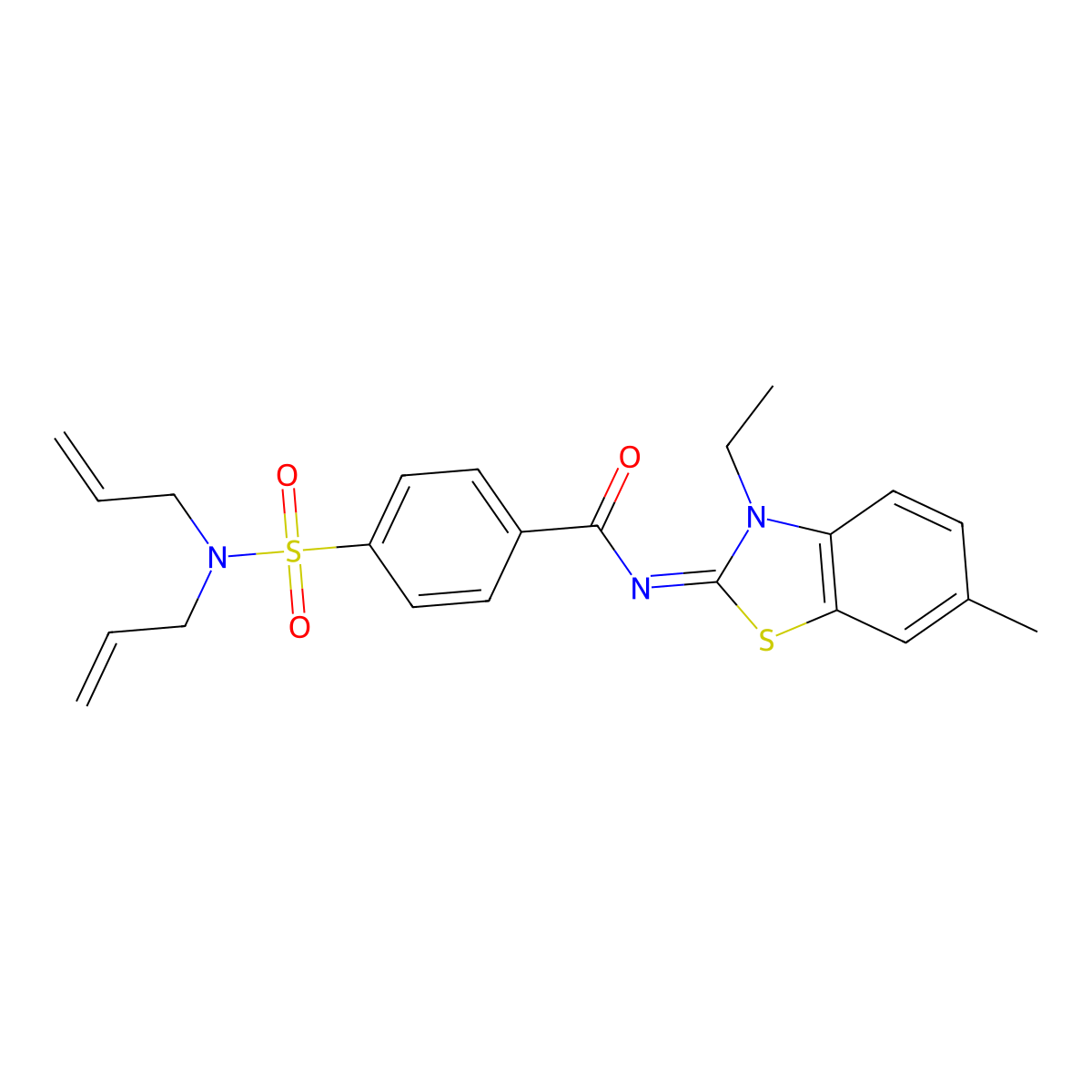 (E)-4-(N,N-diallylsulfamoyl)-N-(3-ethyl-6-methylbenzo[d]thiazol-2(3H)-ylidene)benzamide molecular structure, CAS 850909-06-7