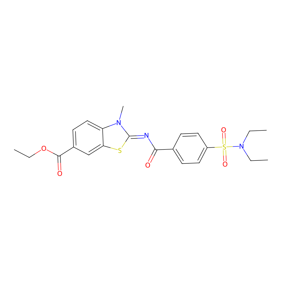 Ethyl 2-[4-(diethylsulfamoyl)benzoyl]imino-3-methyl-1,3-benzothiazole-6-carboxylate molecular structure, CAS 850909-36-3