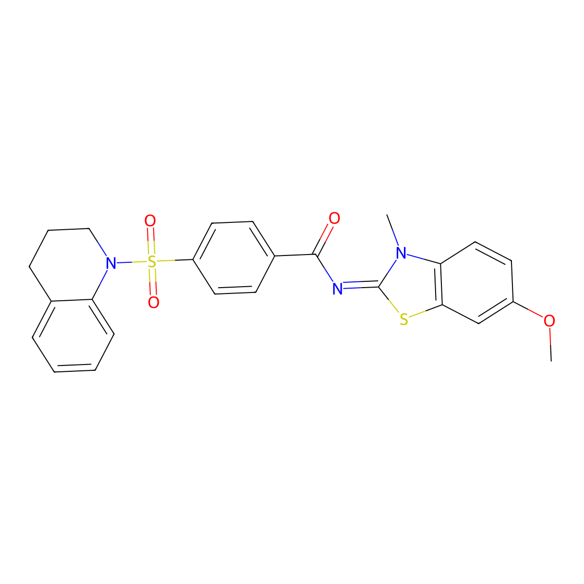 (E)-4-((3,4-dihydroquinolin-1(2H)-yl)sulfonyl)-N-(6-methoxy-3-methylbenzo[d]thiazol-2(3H)-ylidene)benzamide molecular structure, CAS 850909-51-2