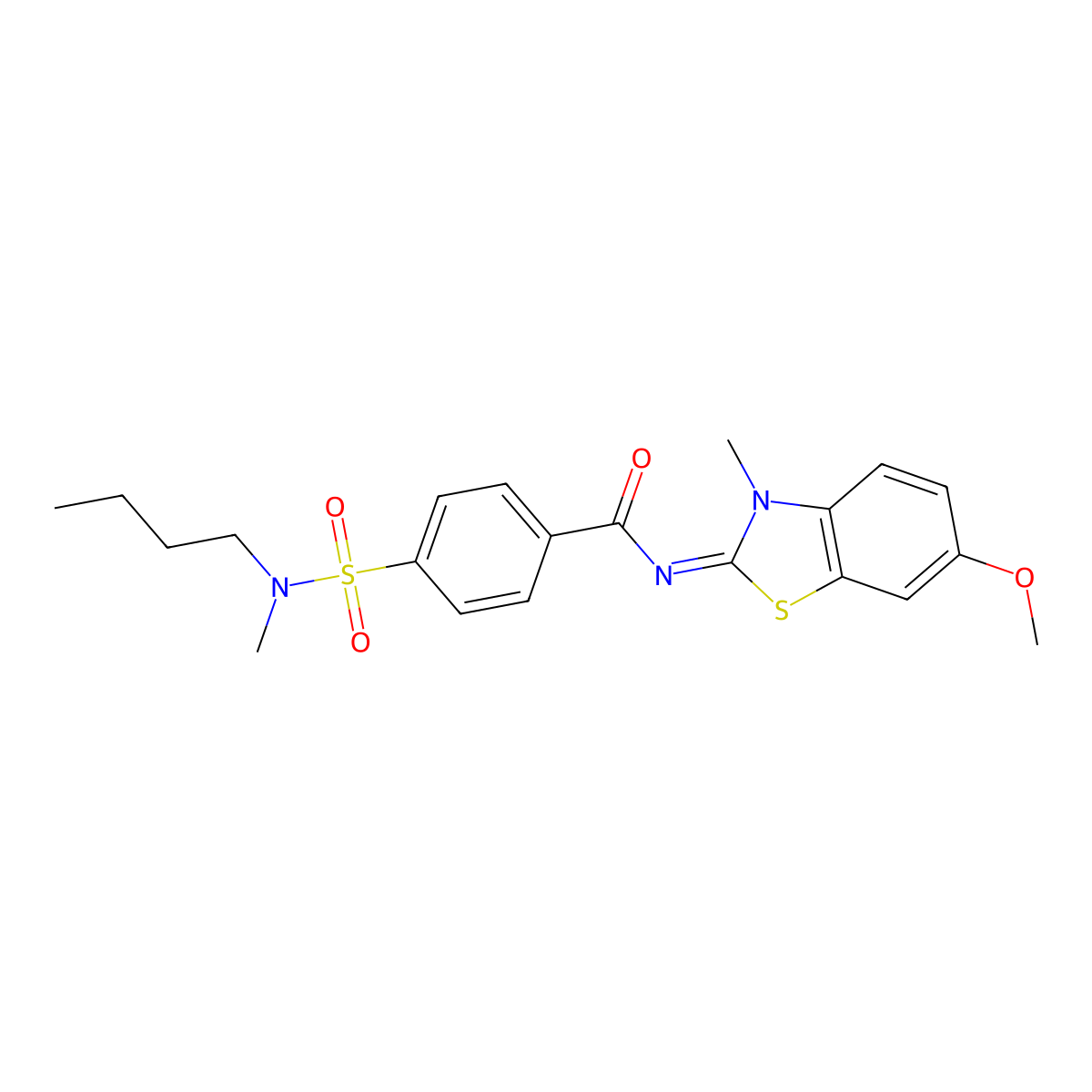 4-[butyl(methyl)sulfamoyl]-N-(6-methoxy-3-methyl-1,3-benzothiazol-2-ylidene)benzamide molecular structure, CAS 850909-56-7