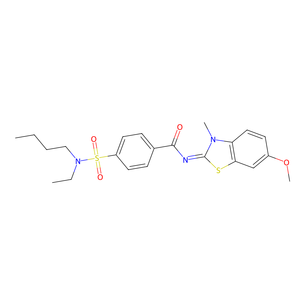 4-[butyl(ethyl)sulfamoyl]-N-(6-methoxy-3-methyl-1,3-benzothiazol-2-ylidene)benzamide molecular structure, CAS 850909-57-8