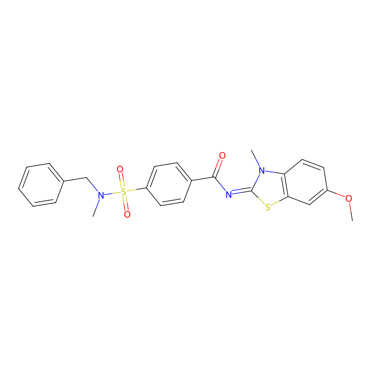 4-[benzyl(methyl)sulfamoyl]-N-(6-methoxy-3-methyl-1,3-benzothiazol-2-ylidene)benzamide molecular structure, CAS 850909-59-0