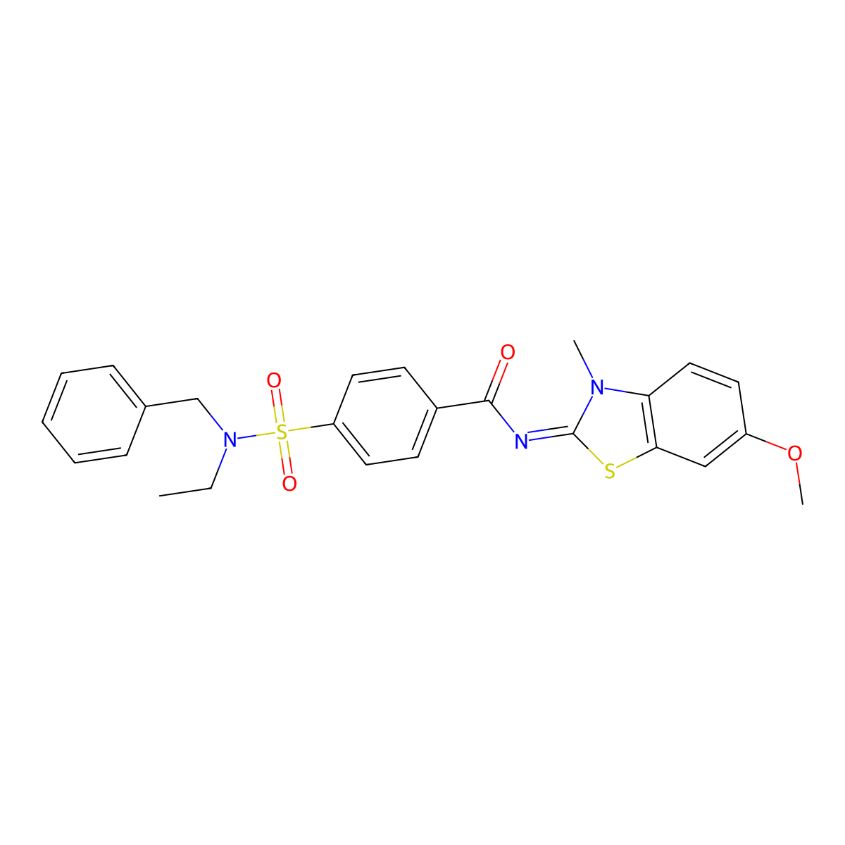 (Z)-4-(N-benzyl-N-ethylsulfamoyl)-N-(6-methoxy-3-methylbenzo[d]thiazol-2(3H)-ylidene)benzamide molecular structure, CAS 850909-60-3