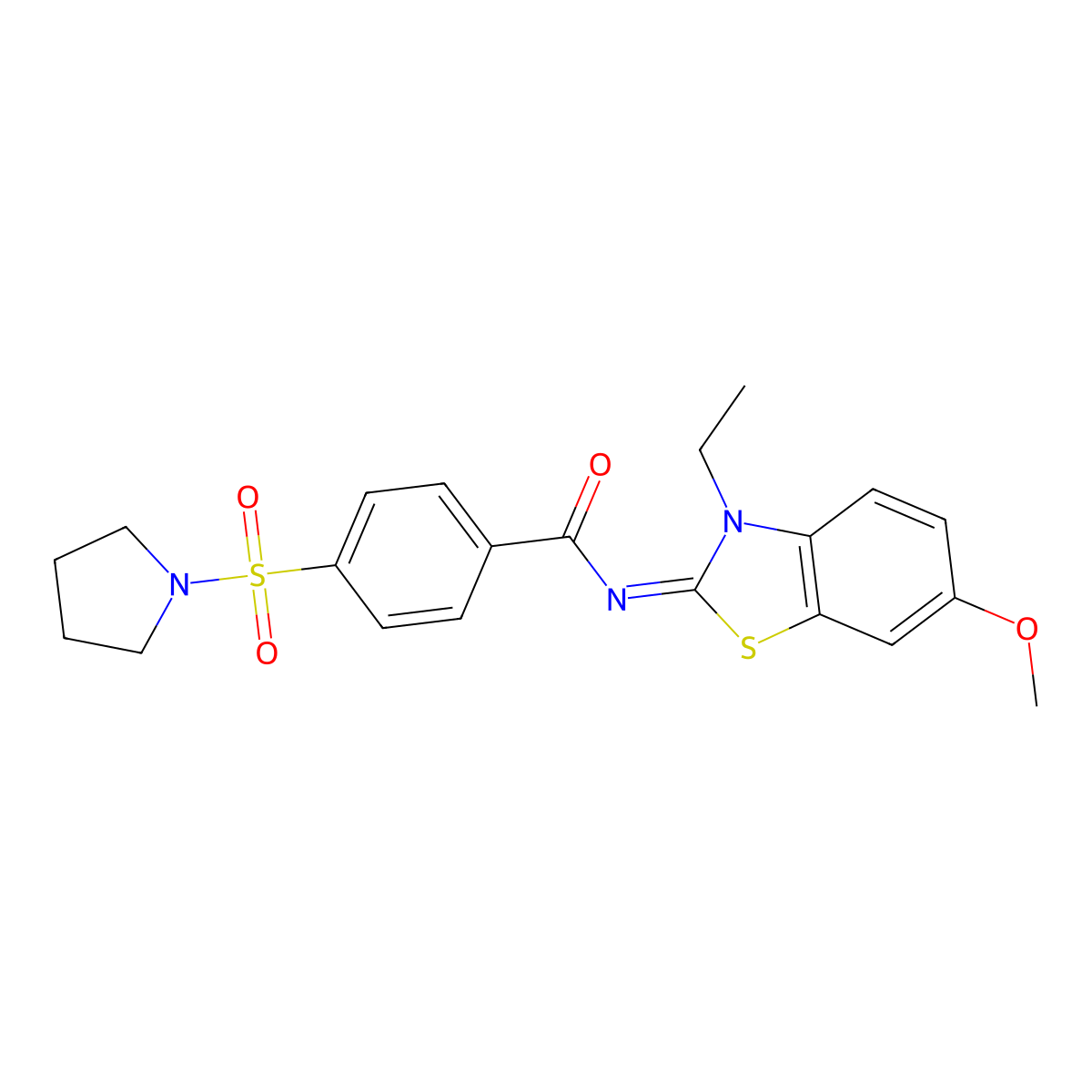 (Z)-N-(3-ethyl-6-methoxybenzo[d]thiazol-2(3H)-ylidene)-4-(pyrrolidin-1-ylsulfonyl)benzamide molecular structure, CAS 850909-65-8